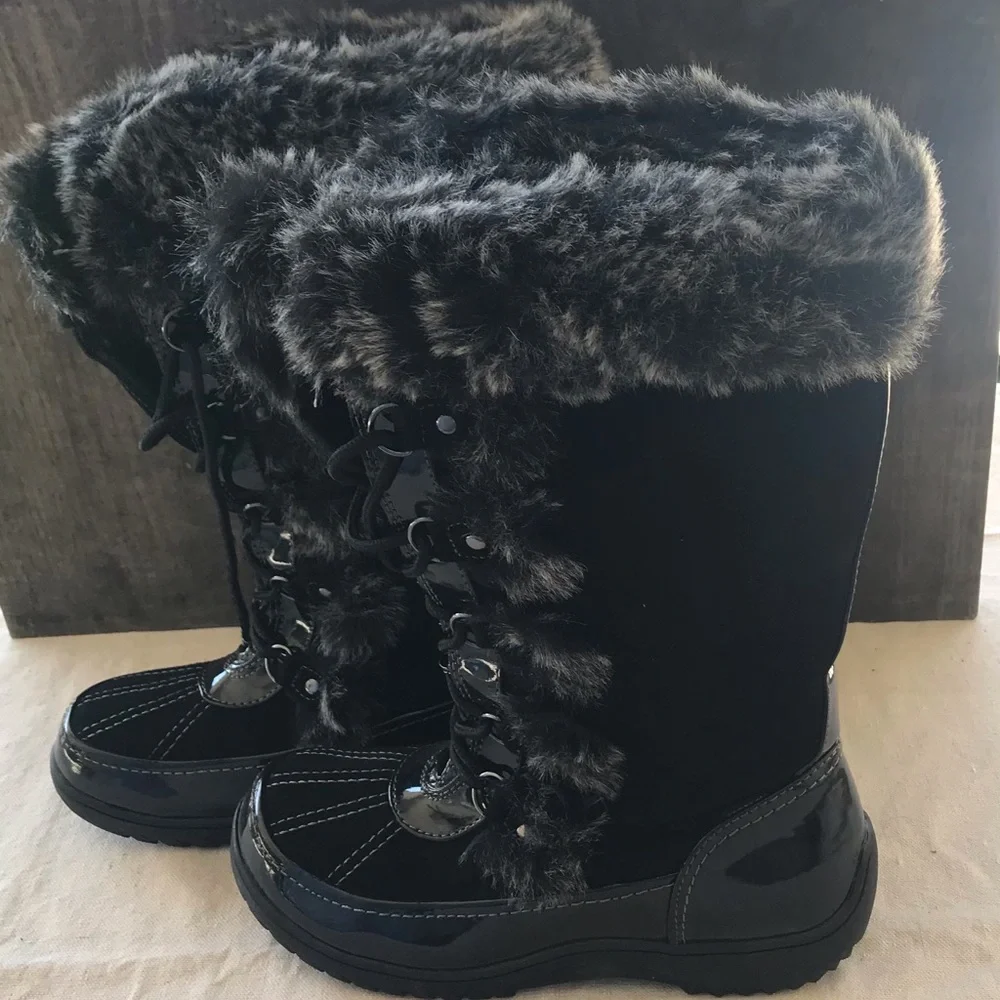 Sporto Millie Womens Black Suede Waterproof Winter Boots Size 7.5 W